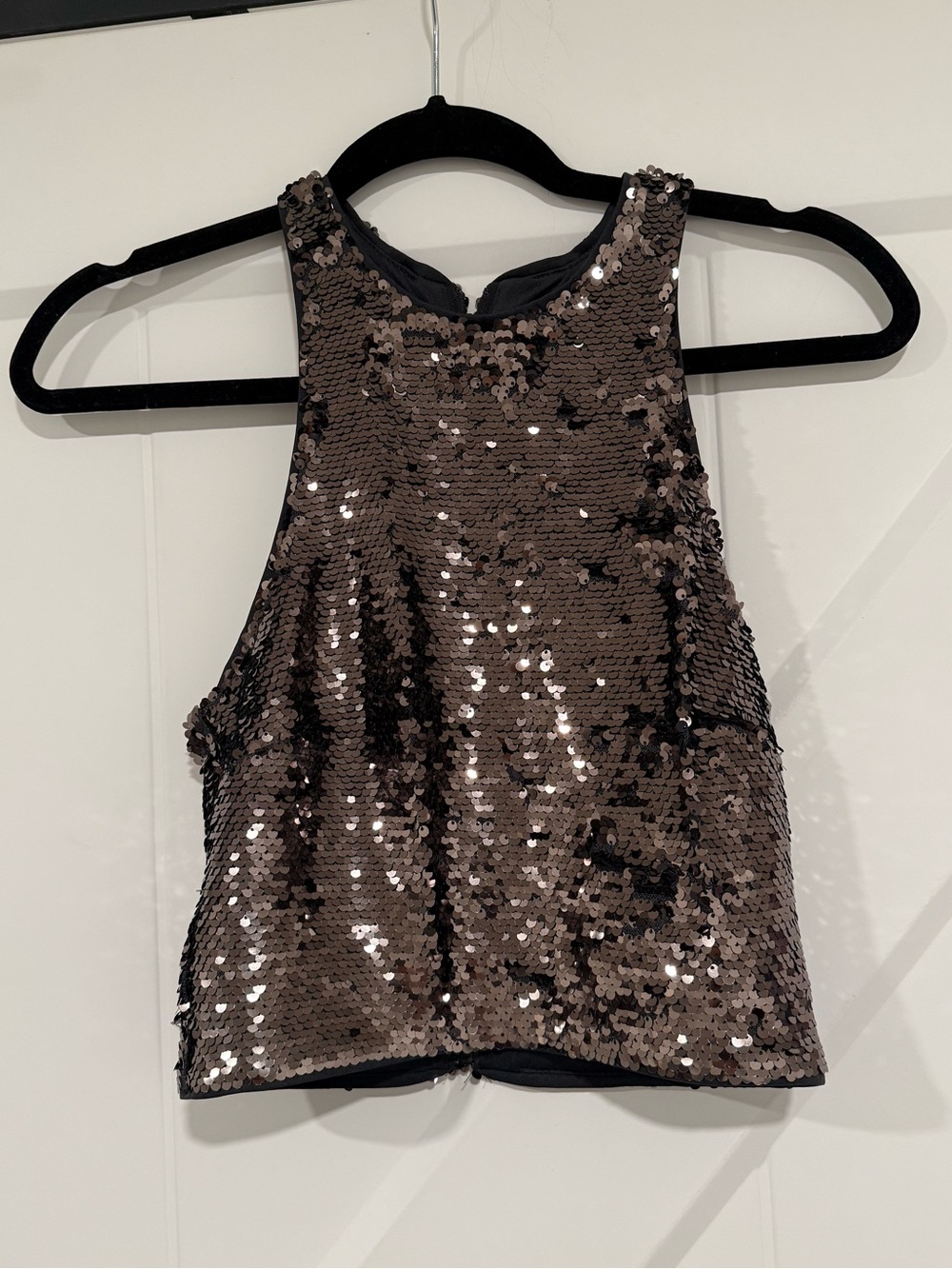 H&M Sequined Halter Crop Top